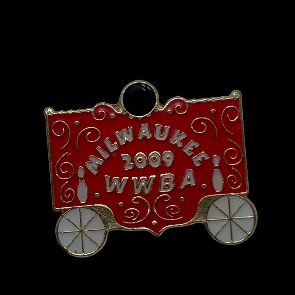 Wisconsin Womens Bowling Association Pin 2009 WWBA‎ Circus Wagon Lapel Hat Pin